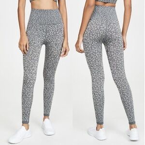 Free People Movement Good Karma Leopard Print High Rise Leggings Carbon Silver M